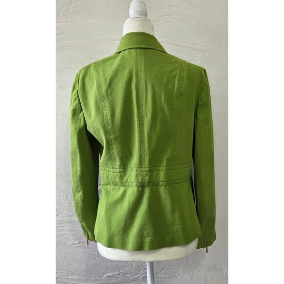 Jones New York Signature Stretch Lime Green Zip Up Jacket Womans Size Medium - Picture 6 of 7